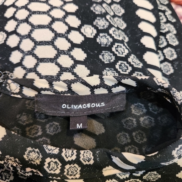 Olivaceous Long Sleeve Black /White Striped Sheath Dress Size M - Picture 9 of 9